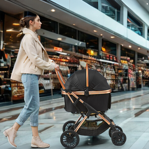 Foldable  pet  Stroller with Removable Carrier