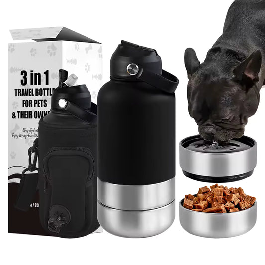 FetchMate Portable Pet Bottl OKKPETS 32Oz 3 in 1